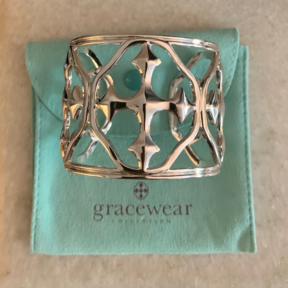 NEW Faithwear cuff bracelet -2” rhodium plated